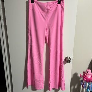 Amazon Pink Flare Active Leggings With Side Slit
